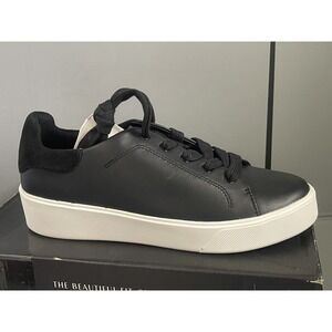 Naturalizer Morrison 2.0 Shoes Womens Size 9.5 Black Leather Platform Sneakers